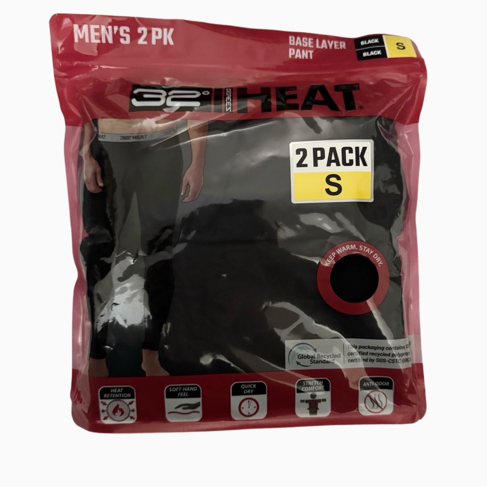 32 Degrees Mens Long Sleeve Top and Base Layer Pants - 2 Pack Bundle Set Small - Picture 5 of 6